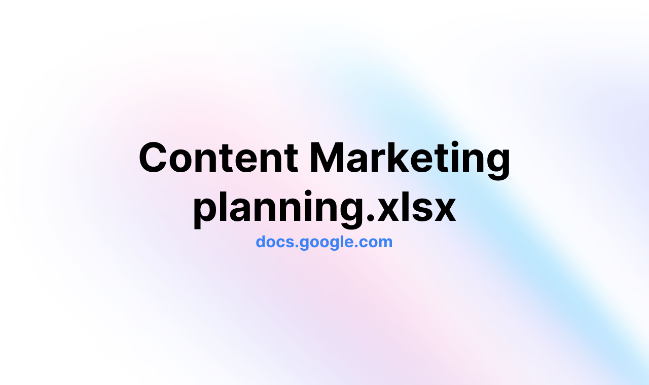 Content Marketing planning.xlsx