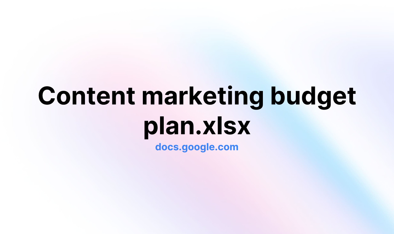 Content marketing budget plan.xlsx