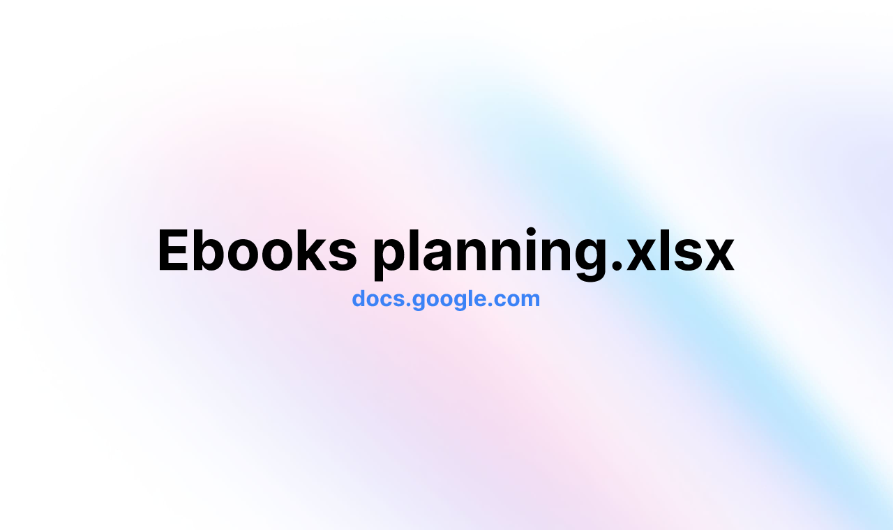 Ebooks planning.xlsx